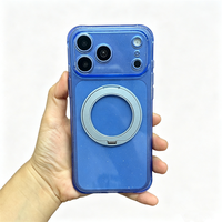 Casing Ponsel Berkualitas Tinggi Mewah dengan Magnet dan Stand untuk iPhone 15 16 17 18 Pro Max, Mengkilap Berkilauan dengan Kickstand