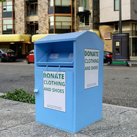 Papelera de reciclaje de ropa usada al por mayor, contenedor de donación de ropa de diseño personalizado para zapatos y prendas