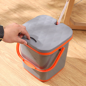 Seau à thé avec couvercle, gris, orange, forme carrée, filtre anti-fuite, feuilles de thé pour accessoires de service à thé Kung Fu - Product Image 1