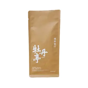 Custom Printed Biodegradable Zipper Food Packaging Pouch Pla Kraft Paper Bag For Coffee Tea Nut Coffee Tea Bags