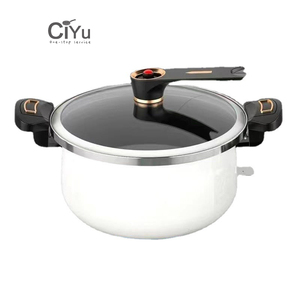 Marmite à soupe de cuisine 7L 5 litres Casserole à ragoût Couvercle en verre Soupe à os Gaz Multi Function Enamel Micro Pressure Pot Cooker - Product Image 1