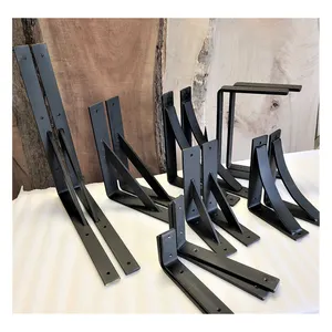 Custom Floating Shelf Brackets Heavy Duty Industrial Shelf Bracket Black Metal L Brackets for Shelves Support DIY