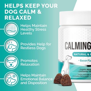 Сертифицированные в ЕС успокаивающие жевательные лакомства CGMP для собак: мягкие жевательные таблетки для снятия тревоги, стресса при разлуке, лая и улучшения здоровья. - Product Image 4