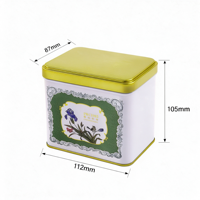 Boîte en fer blanc rectangulaire personnalisée 112x87x105mm avec couvercle, conteneur de rangement en fer-plein pour biscuits, bonbons, thé, cadeaux