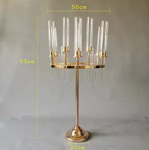 9 Heads Metal Candlestick Wedding Table Decoration Candelabra Candle Holder Engagement Party Wedding Centerpieces Flower Vases
