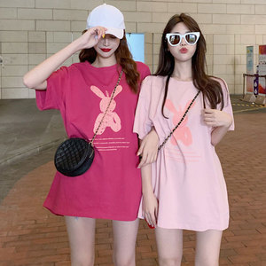 ชุดเซ็ตเสื้อยืดแขนสั้นคอกลมลายการ์ตูนสไตล์เกาหลีสำหรับผู้หญิงไซส์ใหญ่ช่วงฤดูร้อน - Product Image 1