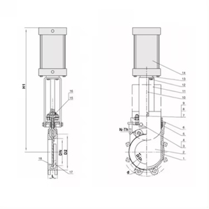 Orbinox dao cửa van PN10 dao cổng khí nén thiết bị truyền động dao cửa van - Product Image 3