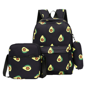 Customized Fashion Waterproof Teenager Schoolbag Kids Fruit Print Backpack <b>Set</b> with <b>Lunch</b> Box and Pencil Case - Product Image 3