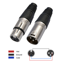 Connecteur Adaptateur de Câble Audio Vidéo de Studio XLR Mâle-Femelle à 3 Broches en Alliage de Zinc pour Microphone