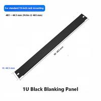 Panneau de remplissage noir 1U, largeur 483 mm, espacement des trous 465 mm, plaque de remplissage pour montage en rack 19 pouces, type solide pour armoire réseau