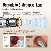 Nettoyeur d'oreilles intelligent avec visualisation, kit de cure-oreilles avec lumière LED, en ABS et acier inoxydable, pour enfants, adultes, seniors, ODM OEM
