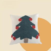 Housse de coussin carrée brodée sur mesure Amity Factory, 45 cm, 100 % polyester, écologique, fermeture éclair, style moderne, Noël