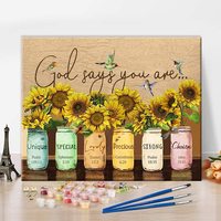 Peinture par numéros DIY pour adultes, Tournesol Peinture par numéros Kits d'art sans flamme Coloration par numéros pour enfants Débutants sur toile