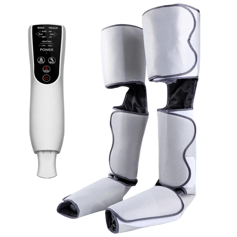 Full Wrap Air Pressure Leg Massager Promote Blood Circulation Thigh Calf Foot Massager with Heating & Handheld Controller