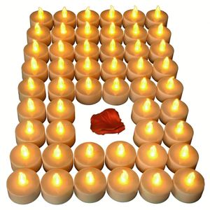 Lot de 40 bougies chauffe-plat LED sans flamme, piles incluses, effet de scintillement réaliste, fonctionnant sur piles - Product Image 2
