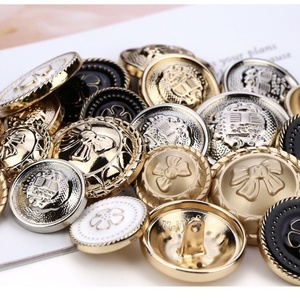Custom Engraved Round Alloy Buttons With Gold Metal Shank Wholesale Plated and Embossed Design for Sewing by Hand - Product Image 4