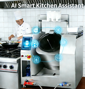 Équipement de cuisine professionnelle : Machine de cuisson automatique pour riz frit, <span class=keywords><strong>robot</strong></span> à rouleaux à alimentation automatique, <span class=keywords><strong>cuiseur</strong></span> de sel et de sauces - Product Image 3