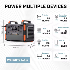<b>Solar</b> Generator 300W-2500W LiFePO4 Portable Power Station with <b>Solar</b> Car Charging Outdoor Camping Use Pure Sine Wave - Product Image 2