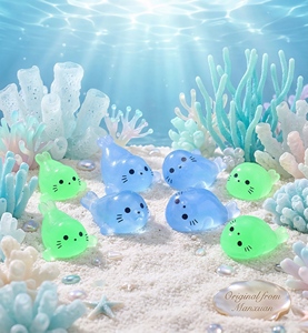 แมงกะพรุนเรซิ่นเรืองแสงในที่มืด ของตกแต่งรูปสัตว์ทะเล ของที่ระลึกจากมหาสมุทร ของตกแต่งเคสโทรศัพท์ ของตกแต่ง DIY จำนวนมาก - Product Image 1