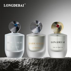 Nueva llegada: Botella de vidrio personalizada para perfume de 50ml y 100ml, esmerilada, plana, vacía, con tapa de aleación de zinc. - Product Image 1