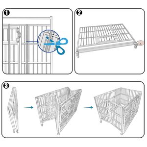Chine Offre Spéciale Grand Acier Inoxydable Double Porte En Métal Chenil Pet Parc Poulie Chien Cage - Product Image 3