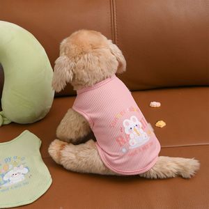 Pet Dog <b>Cat</b> Vest Waffle Knit Cartoon Animal Print Summer Spring Autumn <b>Clothes</b> For Small Pets - Product Image 3