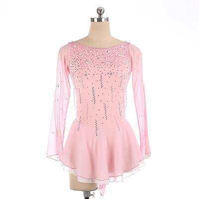 women's light pink ice skating dress Jerry's Demi-Pointe #85 Beaded Skating Dress But at the same time Tween Girls Figure Skating Dress,