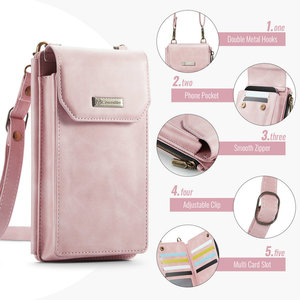 Bolso Bandolera para Mujer, Bolso Pequeño para Teléfono Celular con Ranuras para Tarjetas de Crédito, Cartera de Cuero Ligera con Correa para la Muñeca, Bolso Universal para Teléfono - Product Image 4