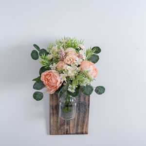 Bouquet de fleurs artificielles Mirror Moon, pivoine et rose, arrangement floral décoratif à tenir à la main pour la décoration de la maison, accessoires de photographie - Product Image 2