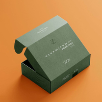 Emballage de bougies, rembourrage en papier déchiqueté vert foncé, boîte pliante personnalisée en carton ondulé, gaufrage, pelliculage mat, écologique