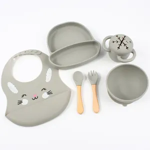 Wholesale Food Safe Supplies Dinnerware Silicone Baby Feeding Animal Set Bpa Free Silicone Baby Spoons And Fork Feeding Set