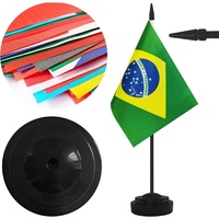Drapeaux décoratifs sur mesure avec mât en fibre de carbone et matériau en polyester pour application sur bureau/chemin de table