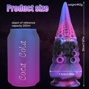 Dildo de tentáculo de pulpo con fuerte ventosa, pene de silicona, enorme tapón anal suave, juguetes sexuales para adultos, sex shop - Product Image 3