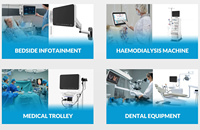 Terminal de Infoentretenimiento Android 13 para Cabecera, Monitor Médico de 15.6 y 21.5 Pulgadas con Cámara para Teleconsultas Hospitalarias y Cuidado del Paciente