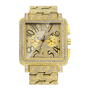 Nouvelle montre numérique carrée multifonction étanche entièrement sertie de diamants 2026 - Product Image 1