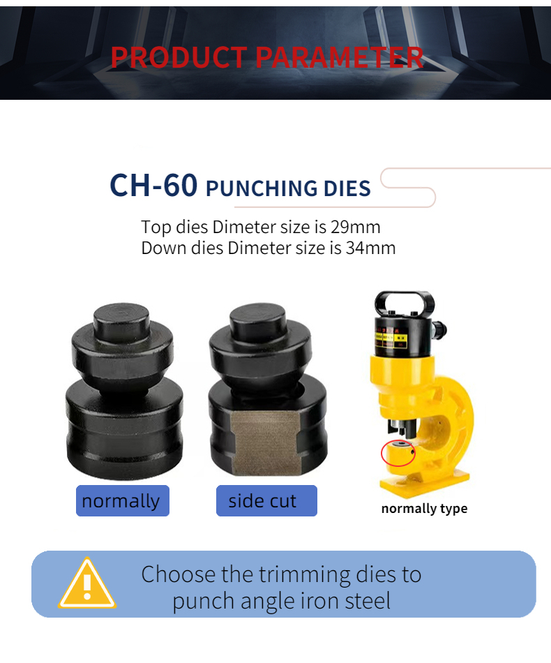 Macchina Idraulica Per Punzonatura CH-60/CH-70 &ndash; Punzoni Per Fori 4-25mm, Movimento Su/gi&ugrave;