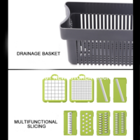 Groothandel ORIAO KG016 Multifunctionele Handmatige Groente- en Fruit Snijder Plastic Spiralizer Shredder Uiensnijder Dicer Handrasp