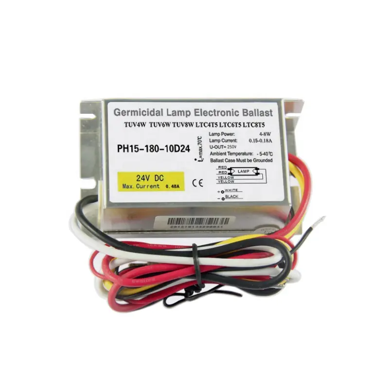 Tamanho pequeno lâmpada UV 4-8w purificador de ar de luz ultravioleta DC 24V POWER SUPPLY