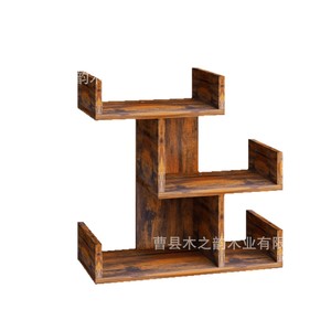 Wooden Multi Tiered <b>Desktop</b> Bookshelf 3 Layers Storage Rack Office Organizer Home Desk Display <b>Shelf</b> - Product Image 5