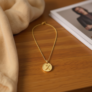 Collar de Acero Inoxidable Angelina con Letra X de 1.9CM, Chapado en Oro, Gargantilla de Moda para Mujer, Regalo Diario - Product Image 2