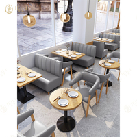 Projet de banquette d'angle personnalisée en cuir pour restaurant moderne canapé de siège de luxe pour restaurant café-restaurant ensemble de tables et de chaises