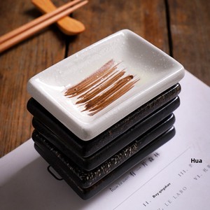 Plato de Cerámica Estilo Japonés/Coreano para Condimentos, Apto para Microondas, Diseño Minimalista, Forma Rectangular, Hecho en Horno, para Hotel - Product Image 2
