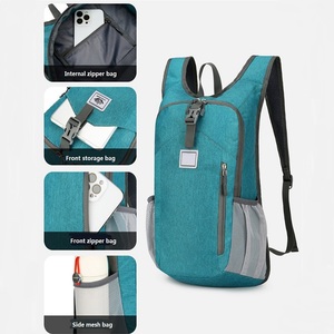Mochila de senderismo plegable y ligera, mochila de día que se puede guardar en una bolsa, bolsillos de malla, correas transpirables para viajes, ciclismo y desplazamientos diarios - Product Image 3