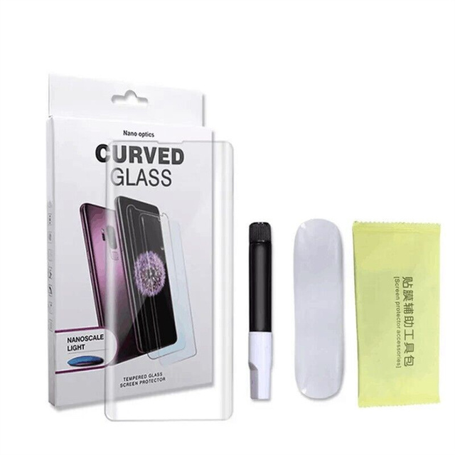 3D Curved UV Tempered Glass Screen Protector with Light Glue HD Clear for Samsung Galaxy S23 Ultra Retail Box Included
