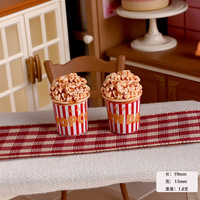 Figuras en Miniatura de Cubetas de Palomitas de Maíz Pintadas en Resina, Juguetes Realistas de Comida para Casa de Muñecas, Modelo Decorativo DIY