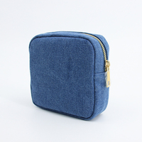 BSCI usine de haute qualité à la mode Denim Mini trousses de maquillage, classique Denim Mini pochette