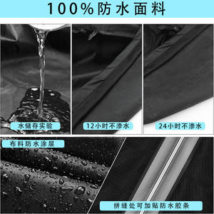 Housse de table ronde noire pour l'extérieur, tissu Oxford imperméable 210d, pour la protection des meubles de salle à manger, protection solaire - Product Image 3