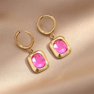 Pendientes de Acero Inoxidable Chapados en Oro con Piedras Preciosas, Populares en Instagram, para Mujer - Product Image 6