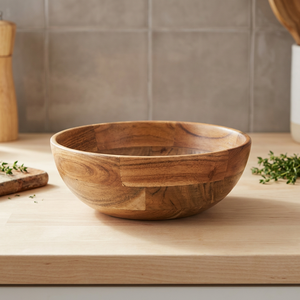 Saladiers en bois poli vintage, écologiques, compatibles lave-vaisselle, réutilisables, pour servir les aliments, décoration de la maison - Product Image 1