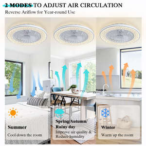 Ventilador de Teto LED Inteligente Super Brilhante com Controle Remoto, Dimerizável, 6 Velocidades para Quarto, Sala de Estar e Hotel - Product Image 6